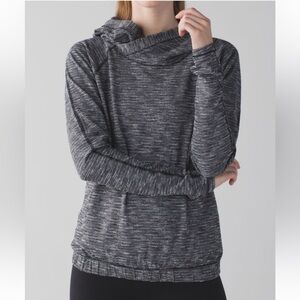 LULULEMON Healthy Heart Coco Pique Black Cowl Neck Pullover